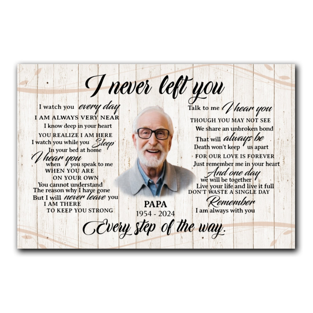 Personalized Image I Never Left You Memorial Christmas Gift Canvas