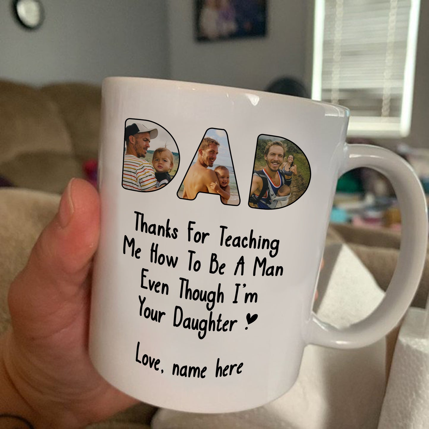 Thanks For Teaching Me How to be a Man Mug Personalized Gift For Dad