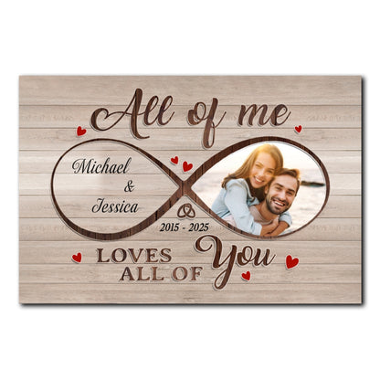 Loves All Of You Poster Personalized Anniversary Gift For Couple