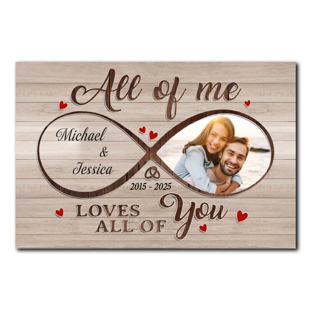Loves All Of You Poster Personalized Anniversary Gift For Couple
