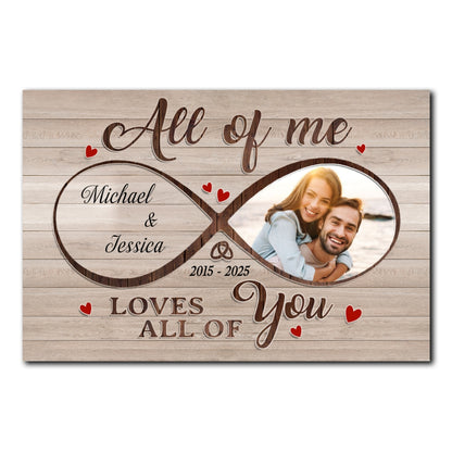 Loves All Of You Poster Personalized Anniversary Gift For Couple