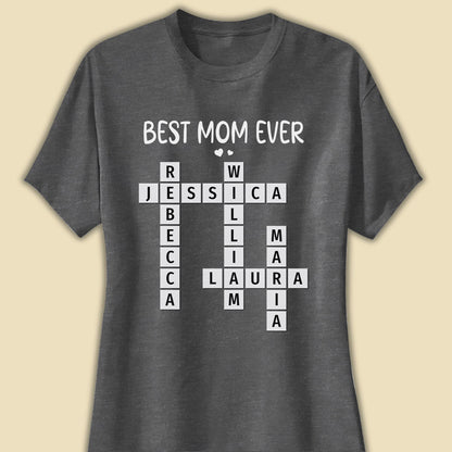 Best Mom Ever Crossword Puzzle Shirt Personalized Gift For Mother