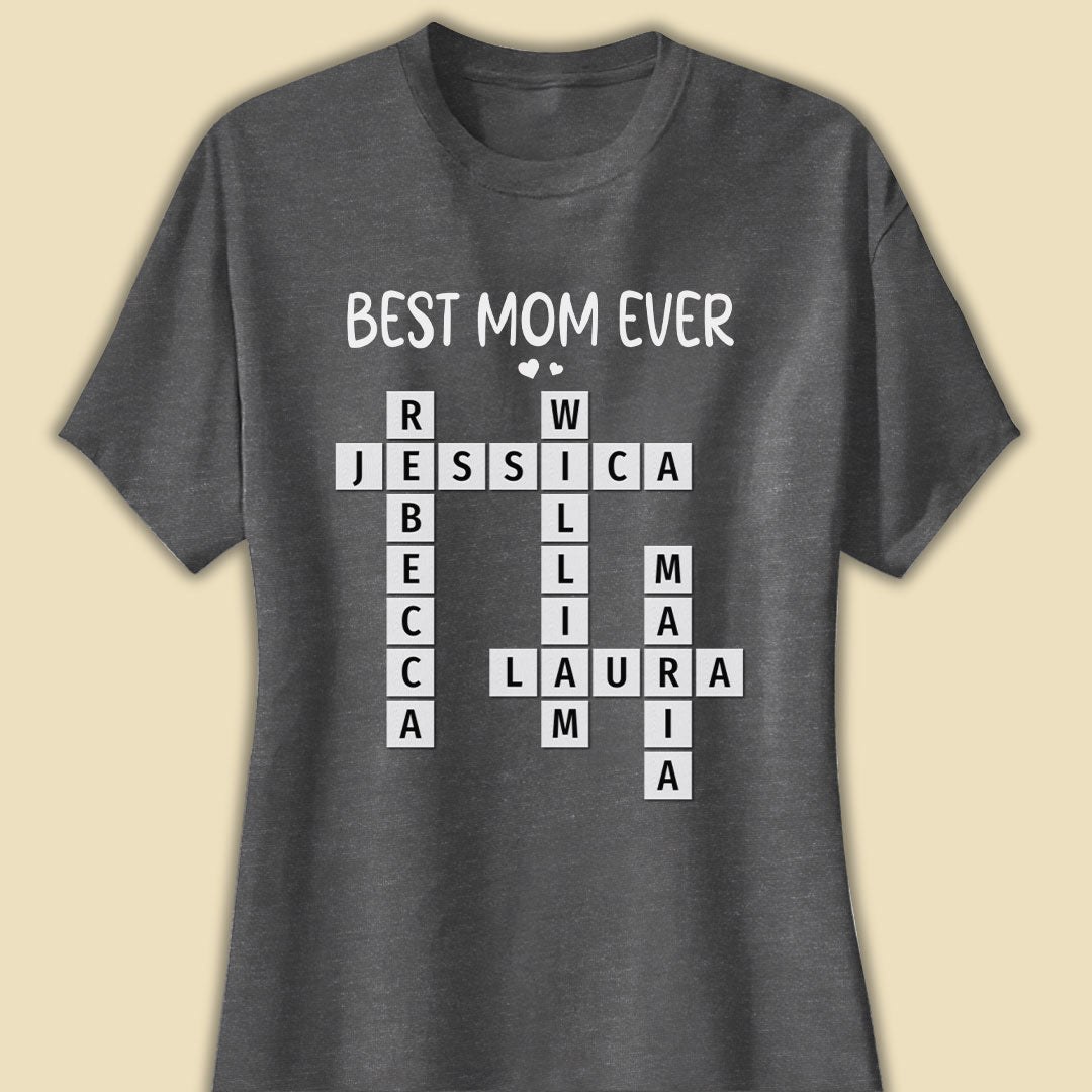 Best Mom Ever Crossword Puzzle Shirt Personalized Gift For Mother