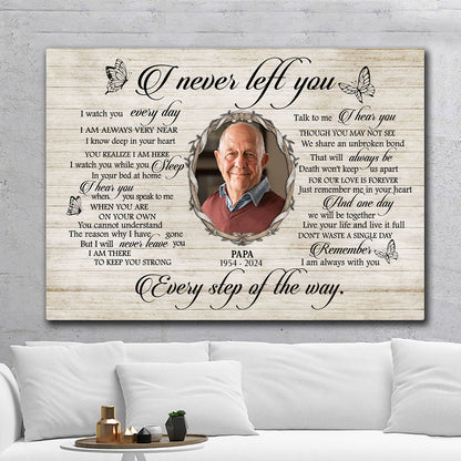 I Never Left You Personalized  Sympathy Canvas Family Memorial Gifts