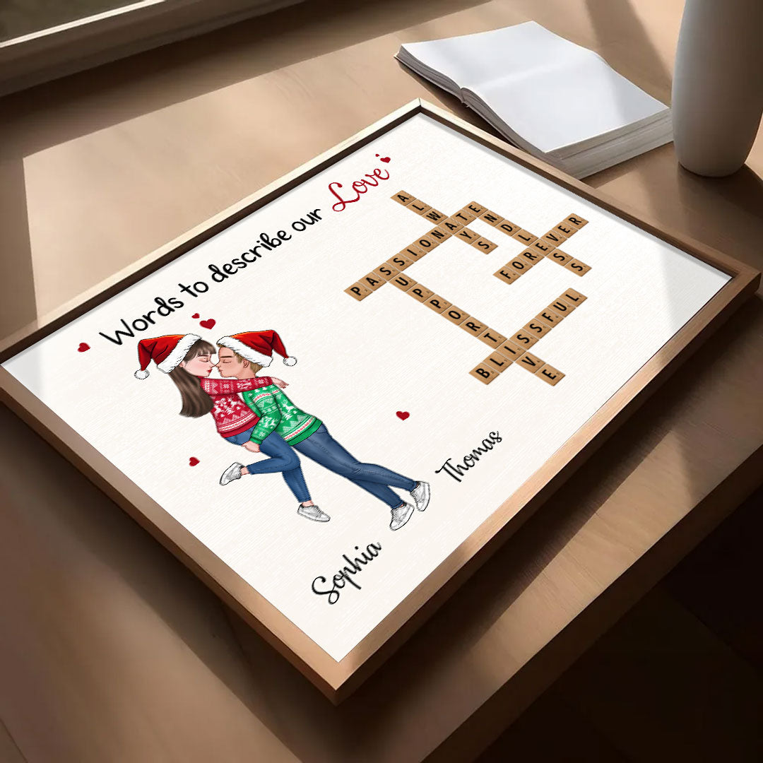 Words To Describe Our Love Crossword Puzzle Personalized Poster For Couple