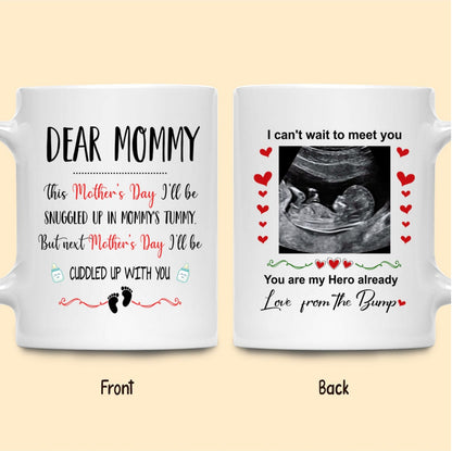 Mother's Day Mommy To Be Ultrasound Mommy Snuggled Personalized Mug