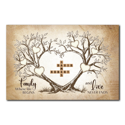 Love Never Ends Crossword Puzzle Poster Personalized Gift For Family