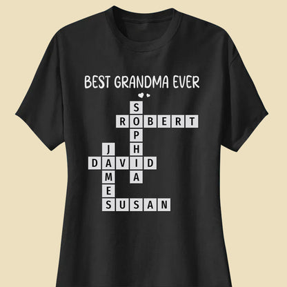 Best Grandma Ever Crossword Shirt Personalized Gift For Grandma