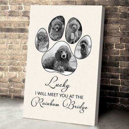 Meet At The Rainbow Bridge Canvas Personalized Memorial Gift For Pet Lover