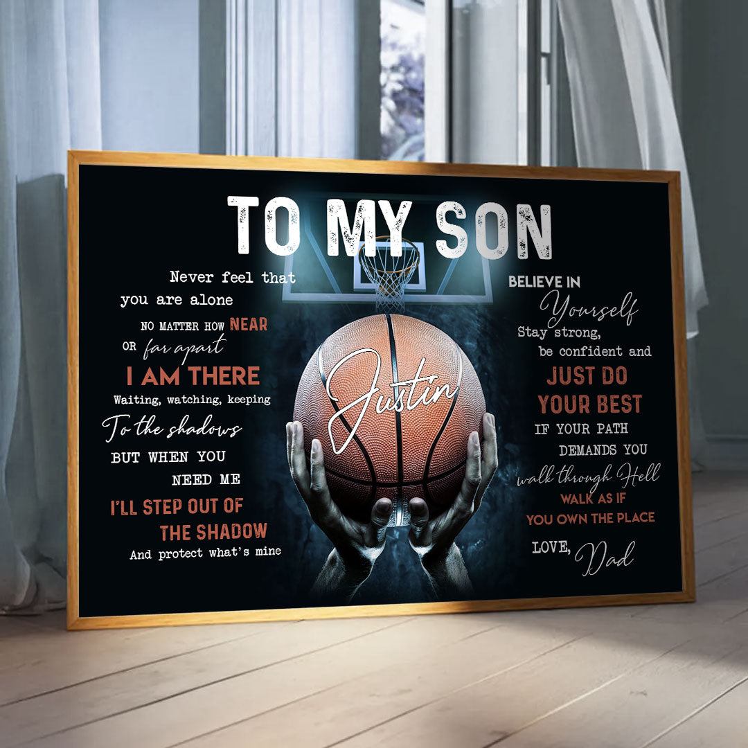 Personalized Basketball Gift To My Son From Dad Poster Gift For Son