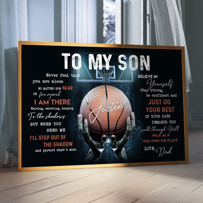 Personalized Basketball Gift To My Son From Dad Poster Gift For Son