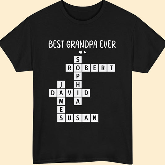Best Grandpa Ever Crossword Shirt Personalized Gift For Dad