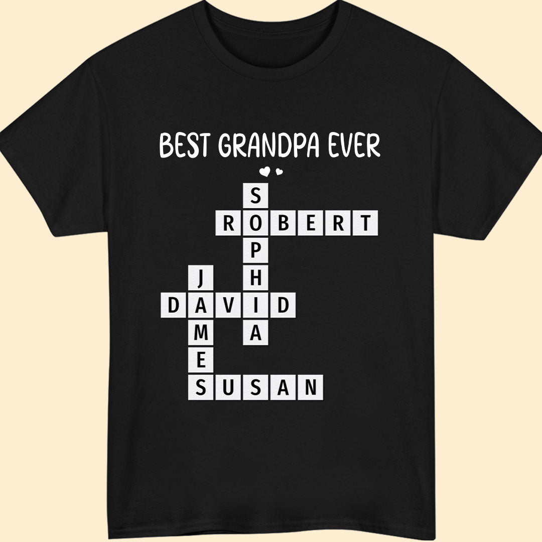 Best Grandpa Ever Crossword Shirt Personalized Gift For Dad