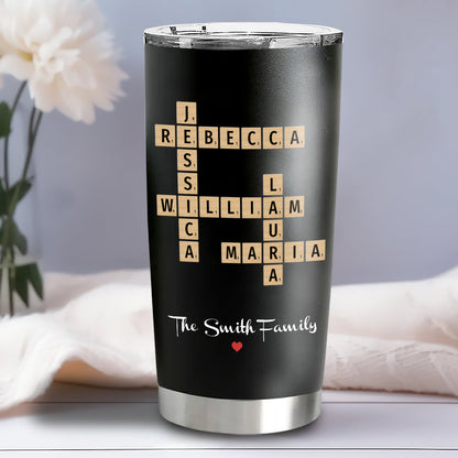 Family Names Crossword Puzzle Tumbler Personalized Gift For Family