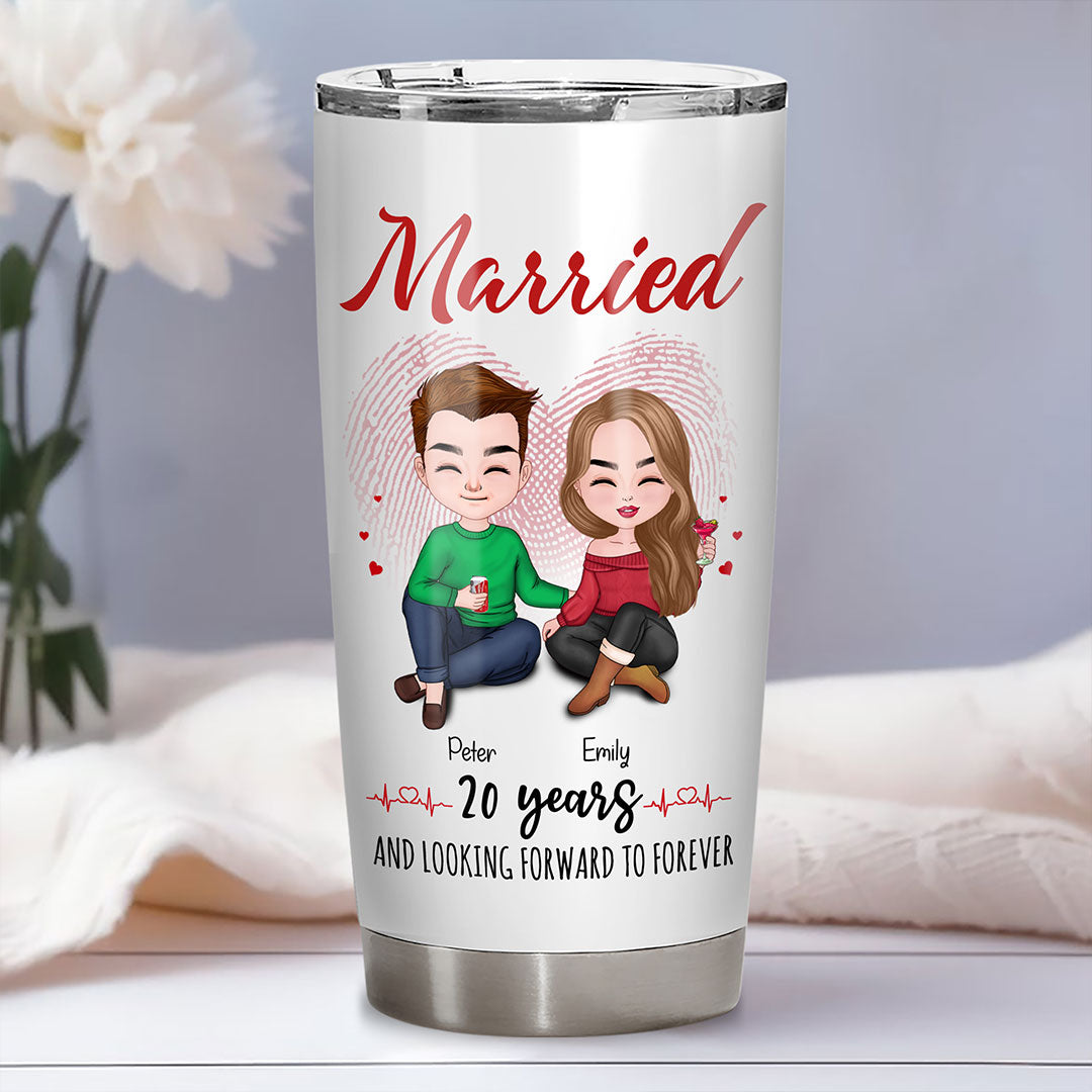 Married 20 Years Tumbler Personalized Anniversary Gift By Year For Couple