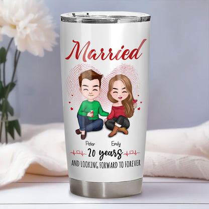 Married 20 Years Tumbler Personalized Anniversary Gift By Year For Couple