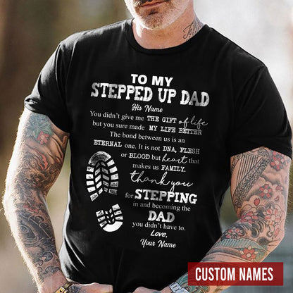 Personalized Gift For Step Dad Thank You For Stepping In T-Shirt