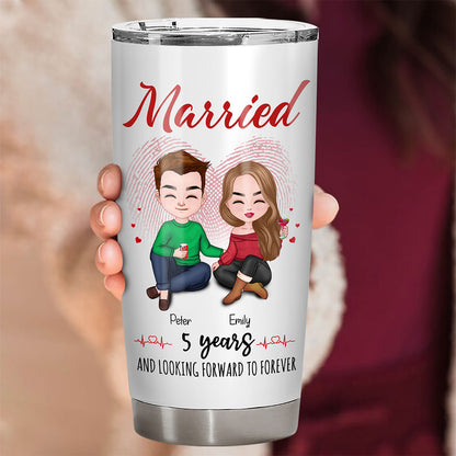 Married 5 Years Tumbler Personalized Anniversary Gift By Year For Couple