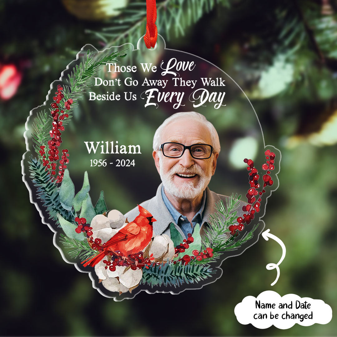 Personalized Image Cardinal Family Memorial Gift Christmas Ornament