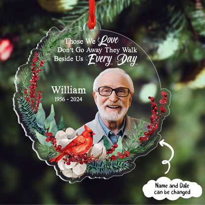 Personalized Image Cardinal Family Memorial Gift Christmas Ornament