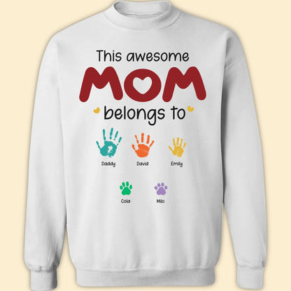 This Awesome Mom Belongs To T-shirt Personalized Gift For Mom