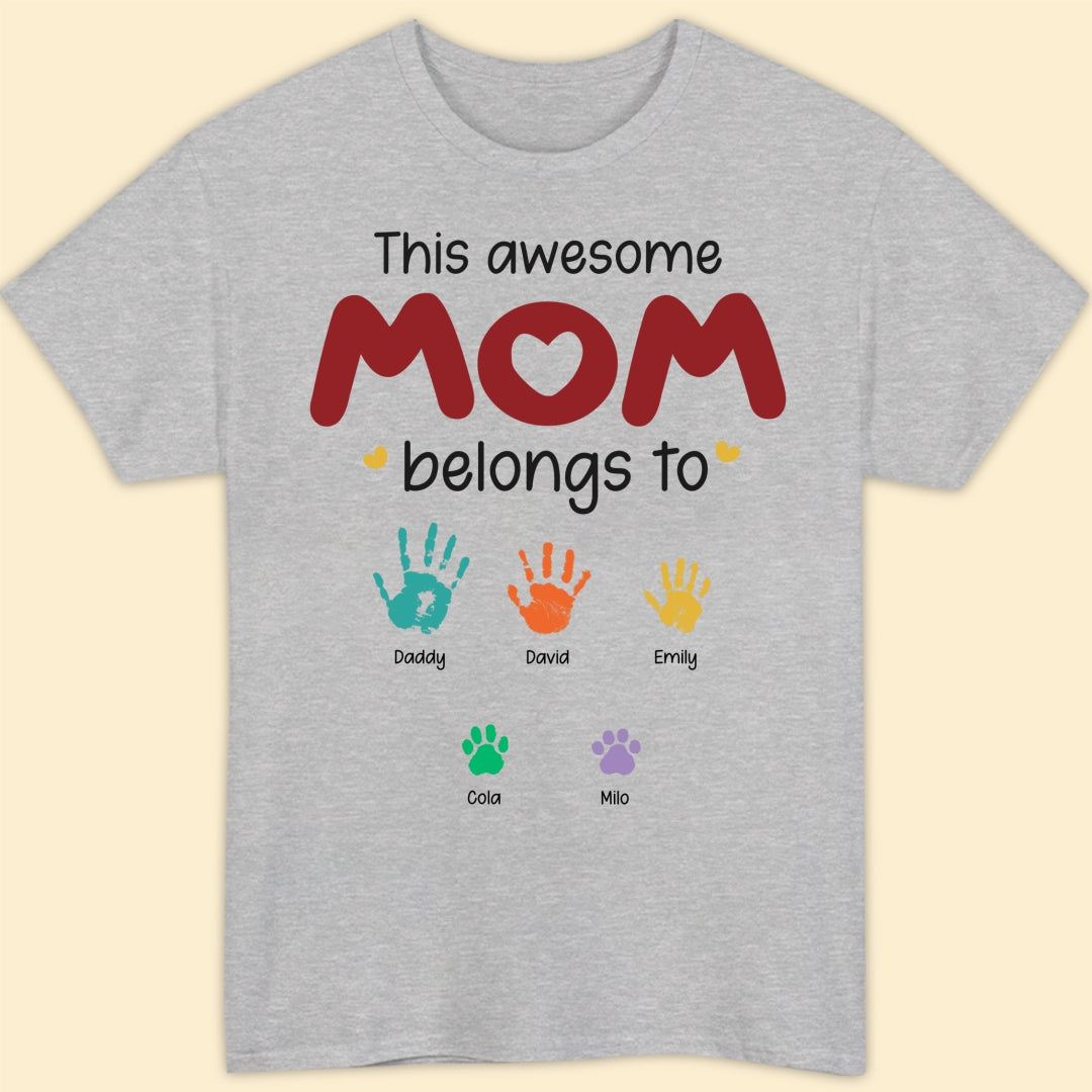 This Awesome Mom Belongs To T-shirt Personalized Gift For Mom