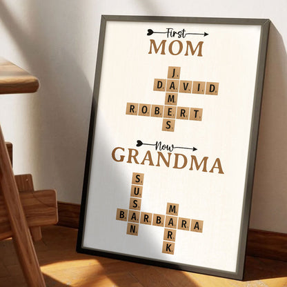 Now Grandma Crossword Puzzle Poster Personalized Gift For Grandma