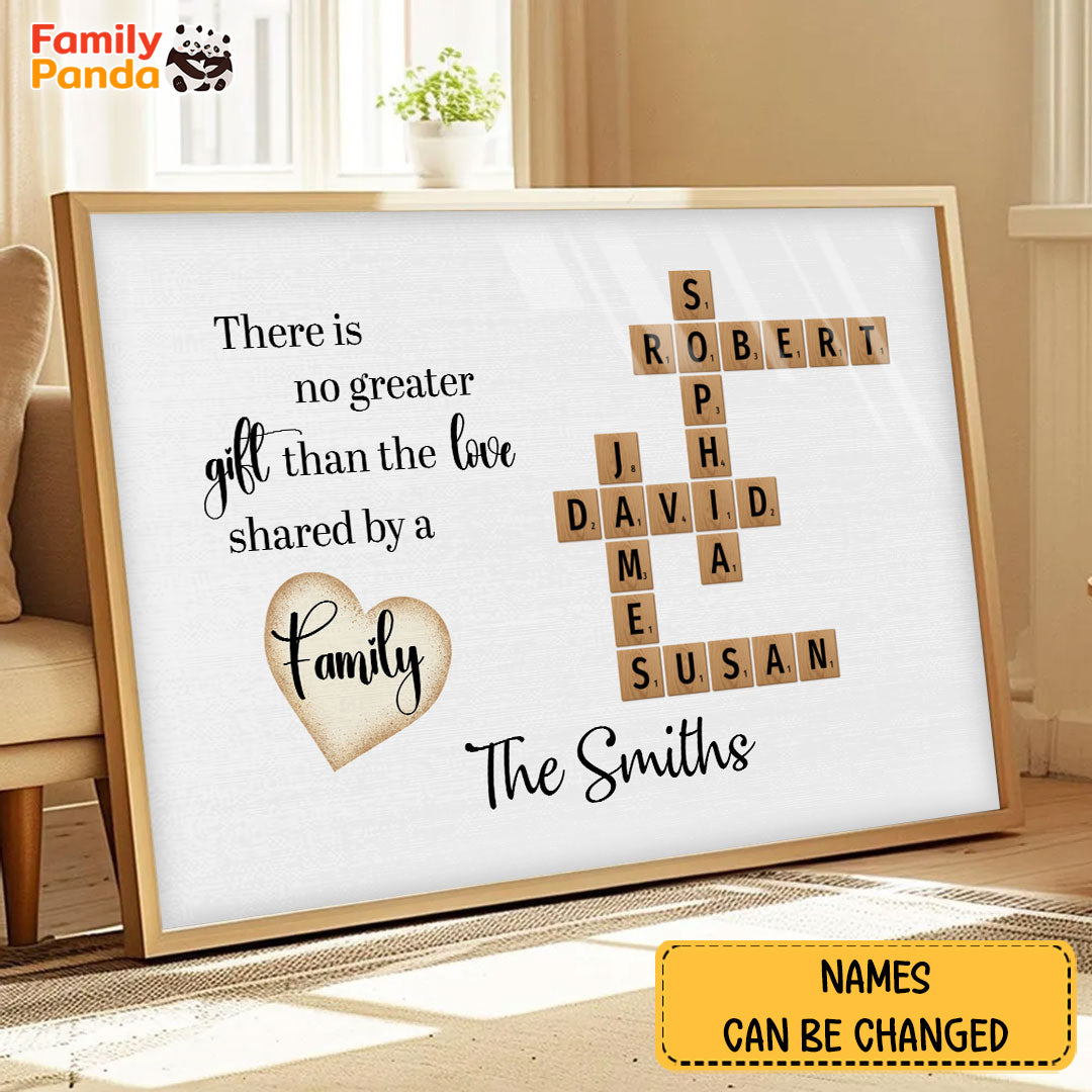 There Is No Greater Crossword Poster Personalized Gift For Family