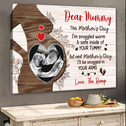 I'll Be Snuggled Canvas Personalized Mother's Day Gift For Mom To Be
