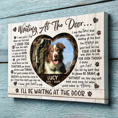 Waiting At The Door Canvas Pet Dog Cat Memorial Personalized Photo Gifts
