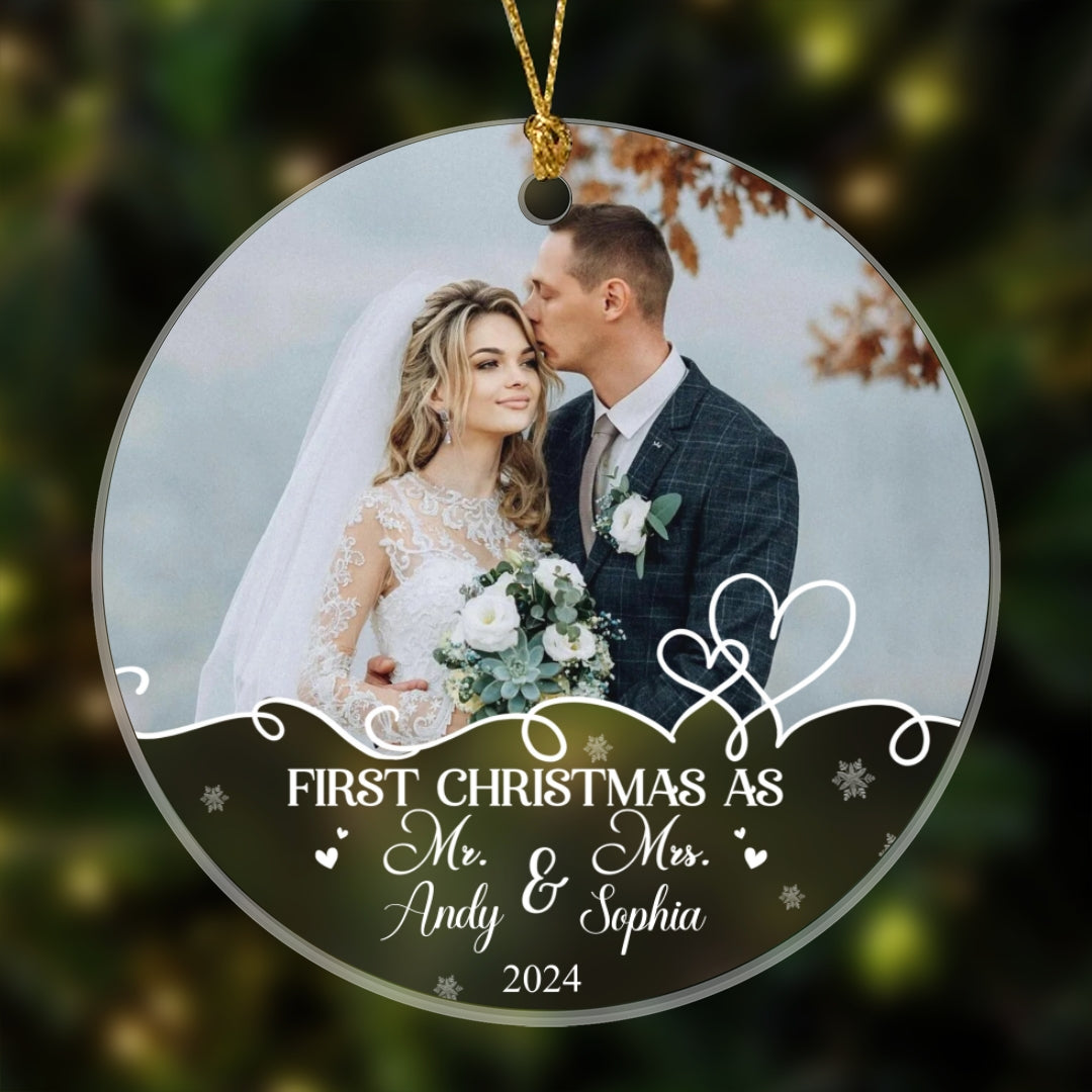 1st Christmas As Mr Mrs Ornament Personalized Christmas Gift For Couple