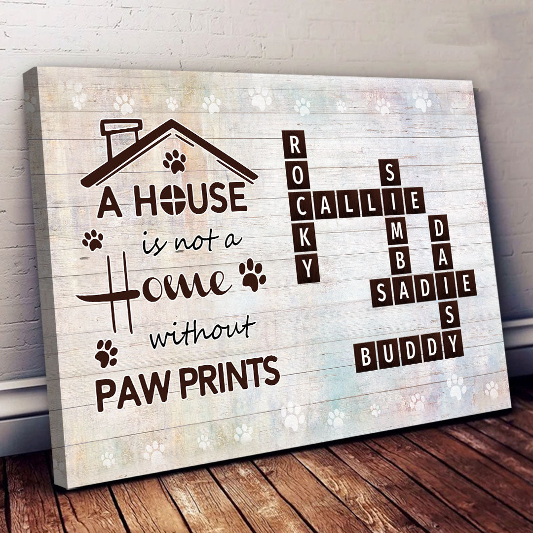Pawprints Home Crossword Canvas Personalized Gift For Pet Lover