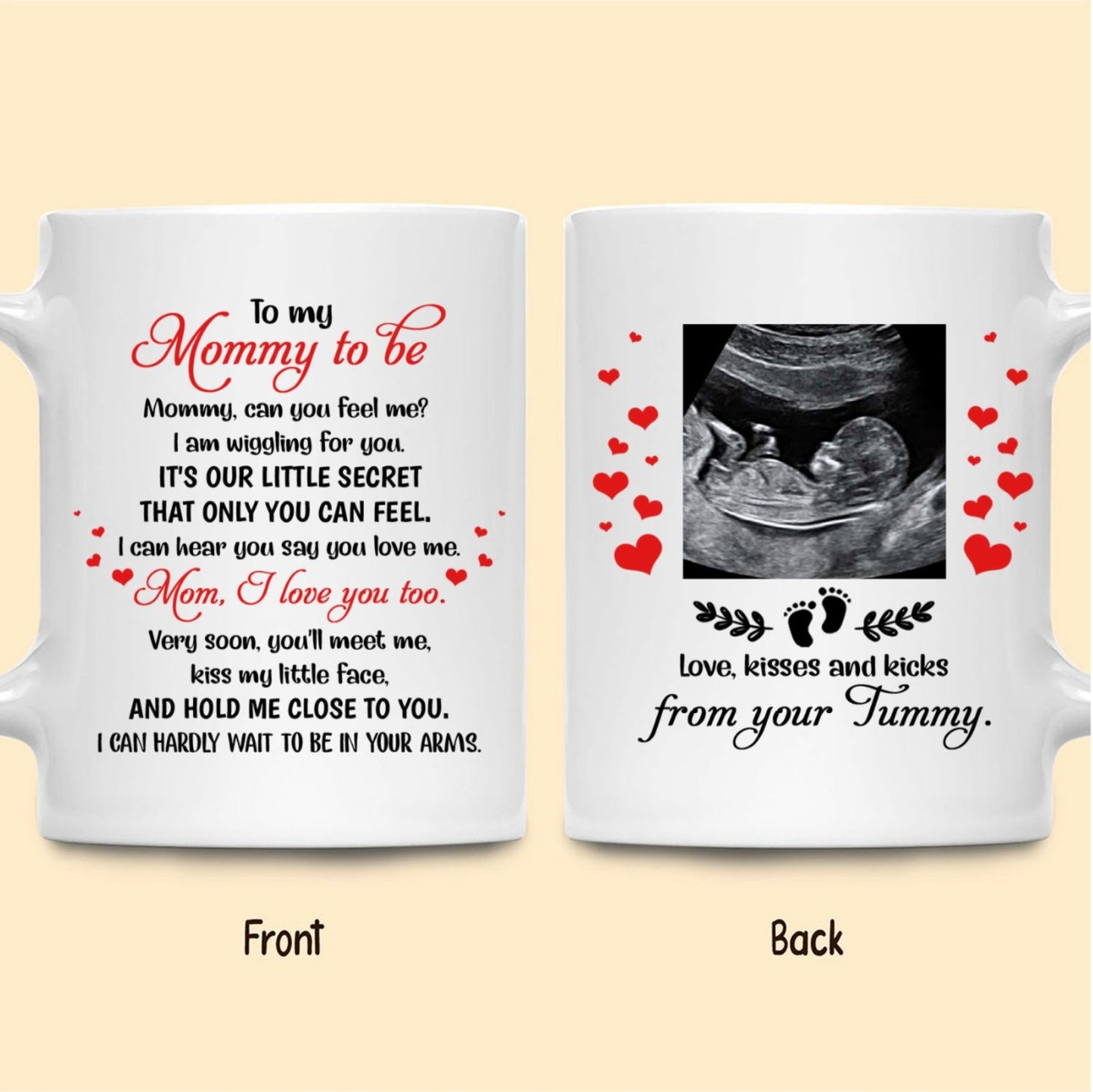 Personalized Can You Feel Me Mug Gift For Mom To Be