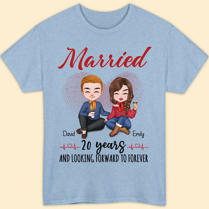 Married 20 Years Matching T-shirt Personalized Anniversary Gift For Couple