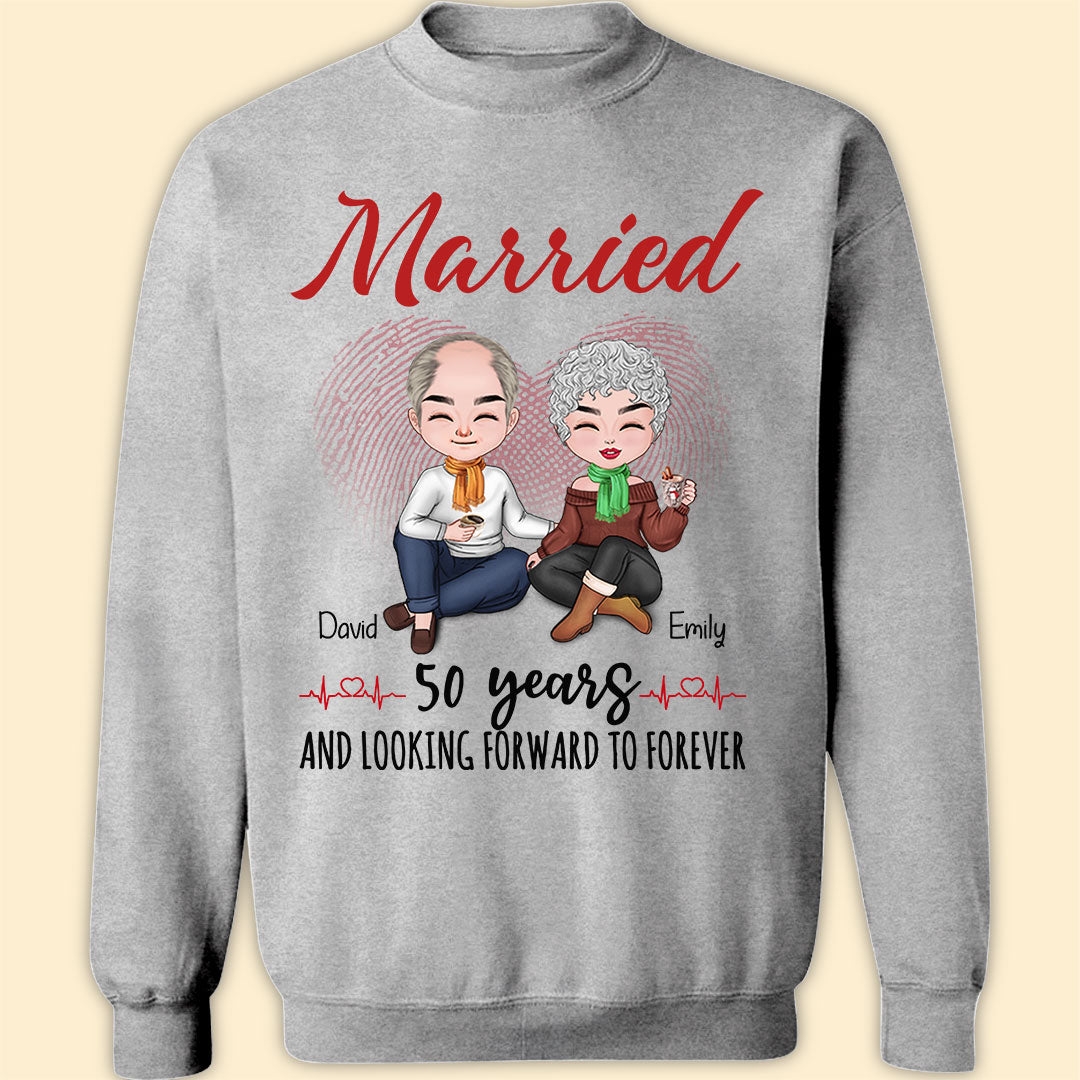 Married 50 Years Matching T-shirt Personalized Anniversary Gift For Couple