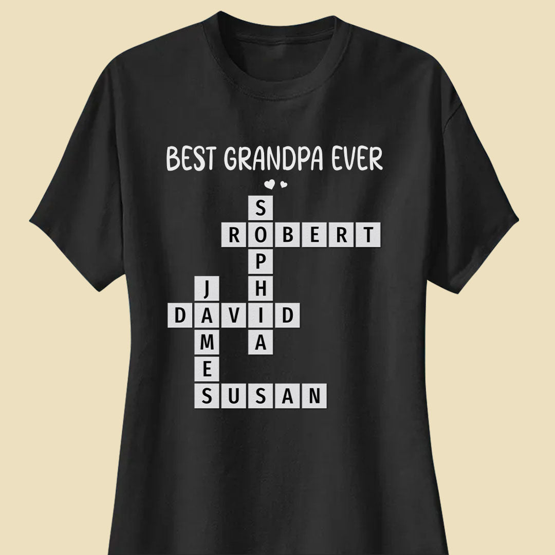 Best Grandpa Ever Crossword Shirt Personalized Gift For Dad