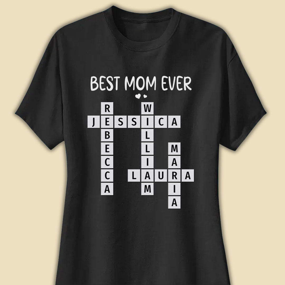 Best Mom Ever Crossword Puzzle Shirt Personalized Gift For Mother