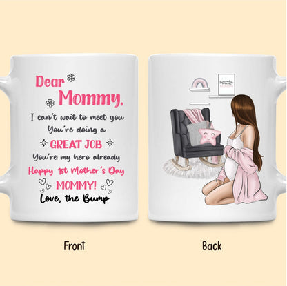 Personalized Mother's Day Gift For Expecting Mom Dear Mommy Warm And Safe Pregnant Mug