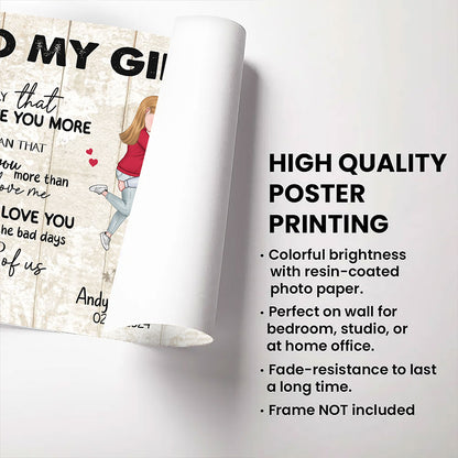 When I Say I Love You More Personalized Poster Romantic Gift For Girlfriend