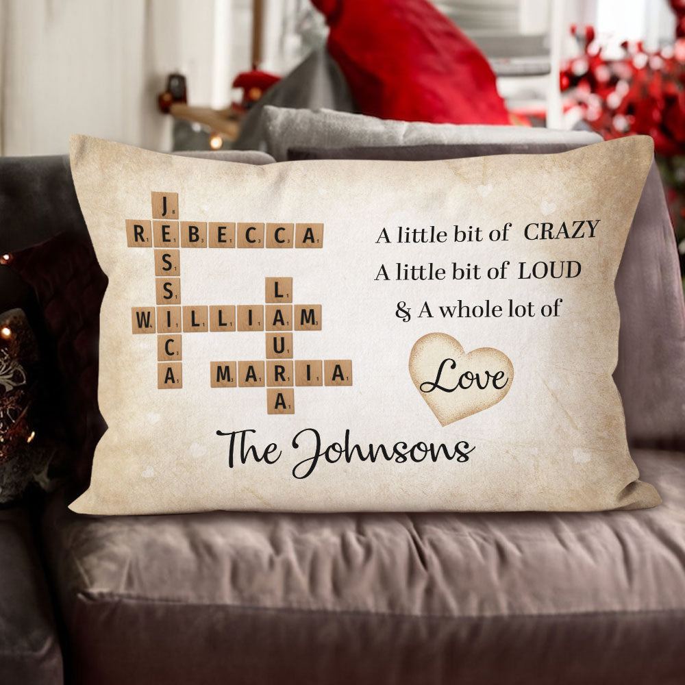 A Whole Lot Of Love Crossword Pillow Personalized Gift For Family