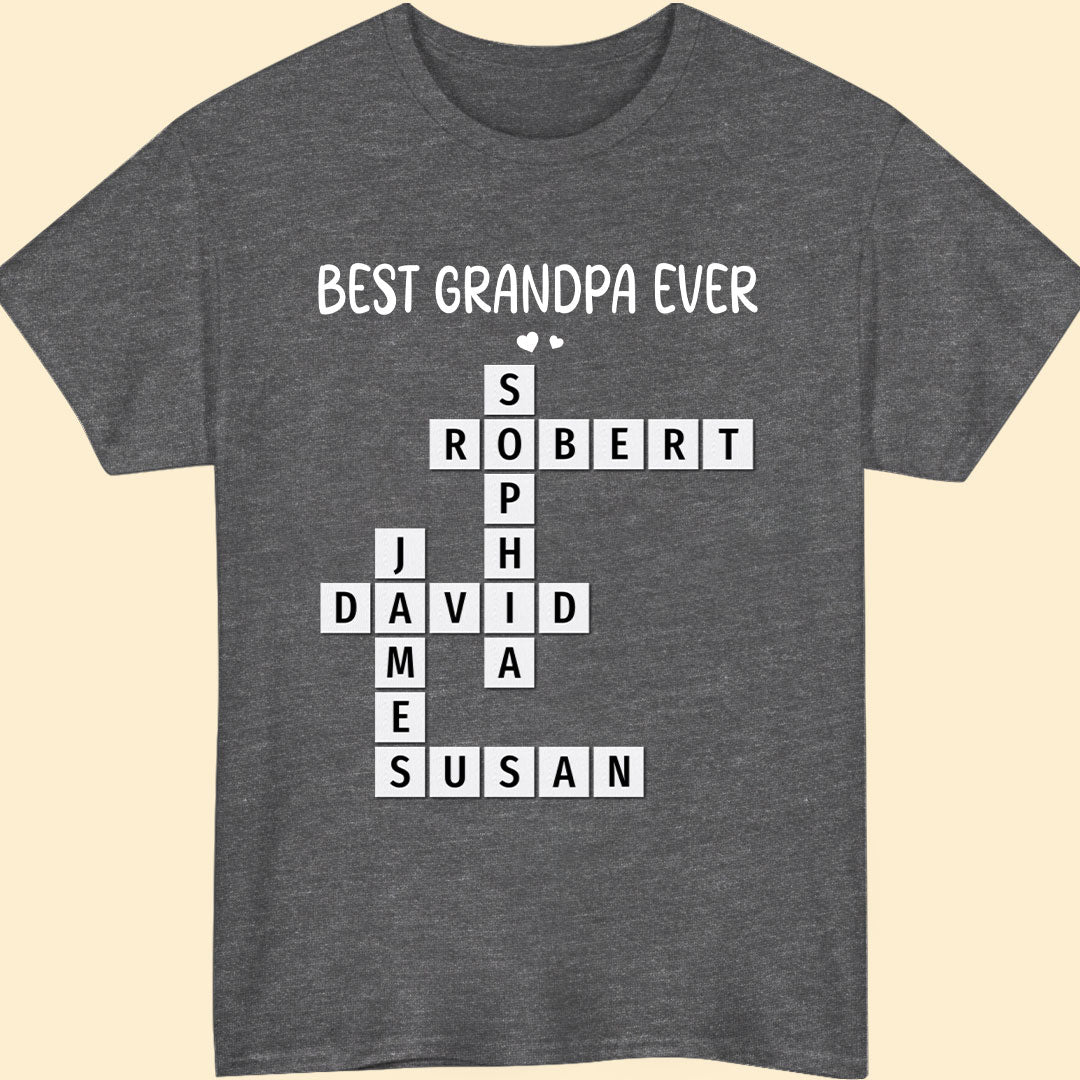 Best Grandpa Ever Crossword Shirt Personalized Gift For Dad