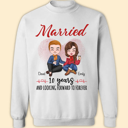 Married 10 Years Matching T-shirt Personalized Anniversary Gift For Couple