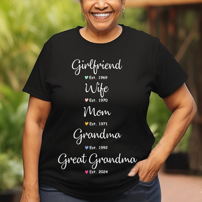 Wife Mom Grandma Shirt - Personalized Gifts For Mother & Grandmother