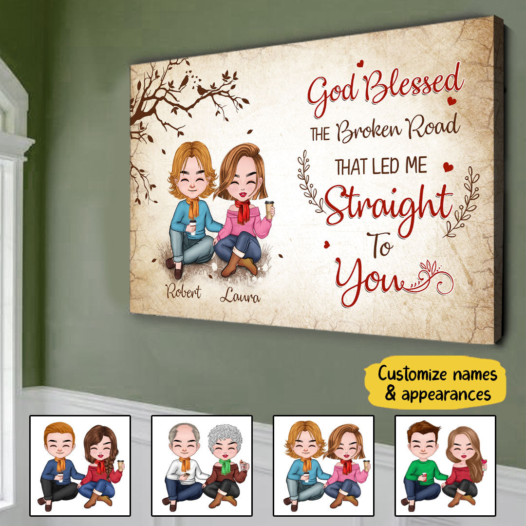God Blessed Couple Canvas Personalized Gifts For Him For Her