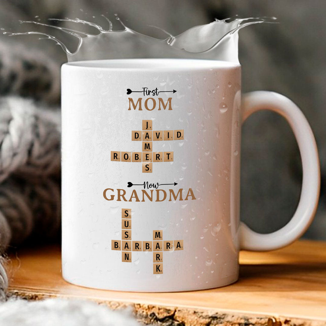 Now Grandma Crossword Puzzle Mug Personalized Gift For Grandma