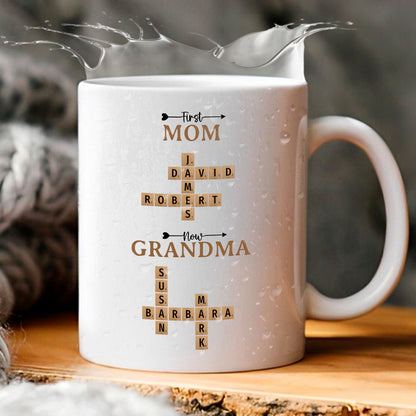 Now Grandma Crossword Puzzle Mug Personalized Gift For Grandma