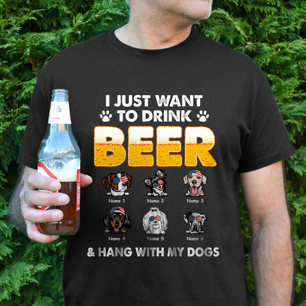 Dad And Dog Drink Beer And Hang With My Dogs Personalized Shirt