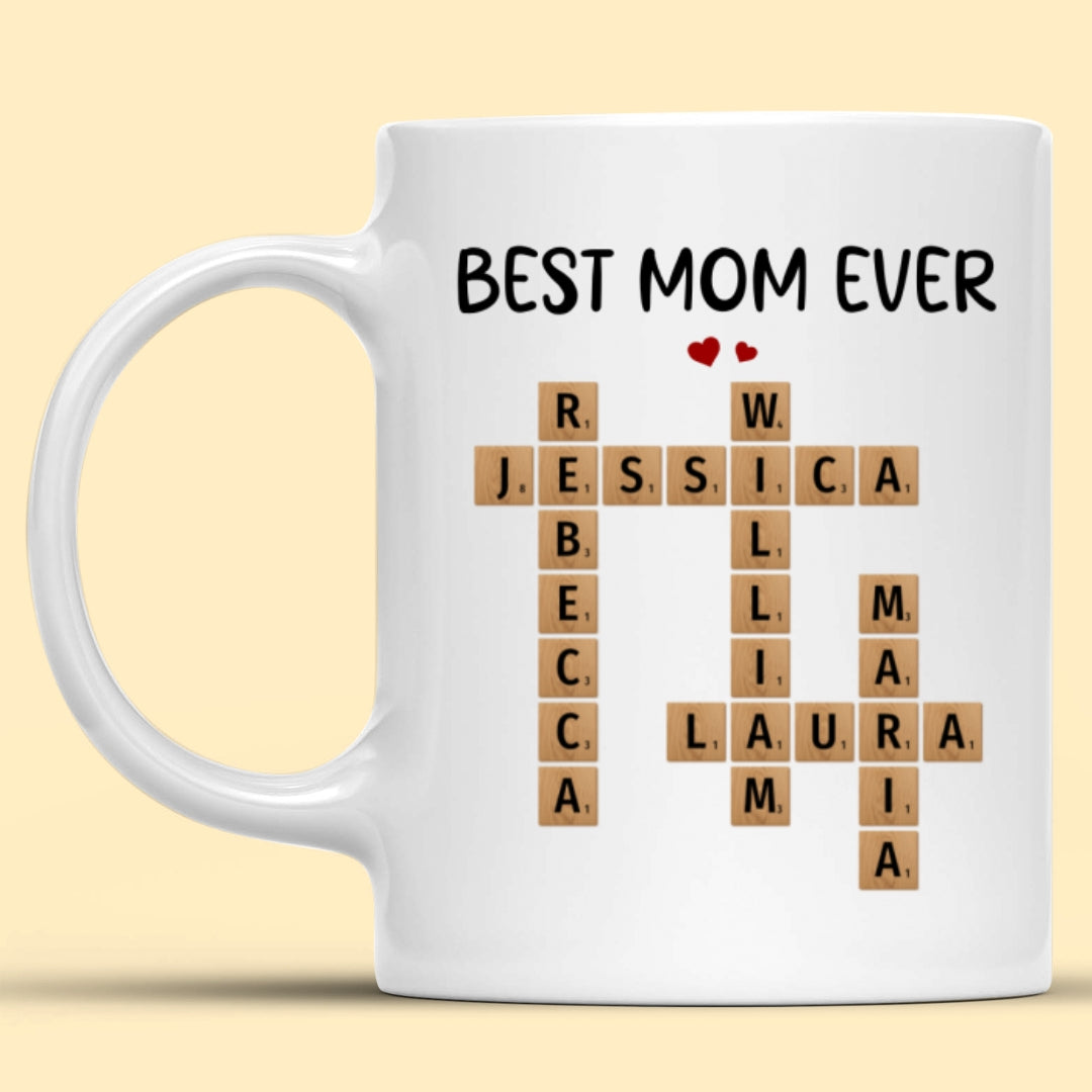 Best Mom Ever Crossword Puzzle Mug Personalized Gift For Mother
