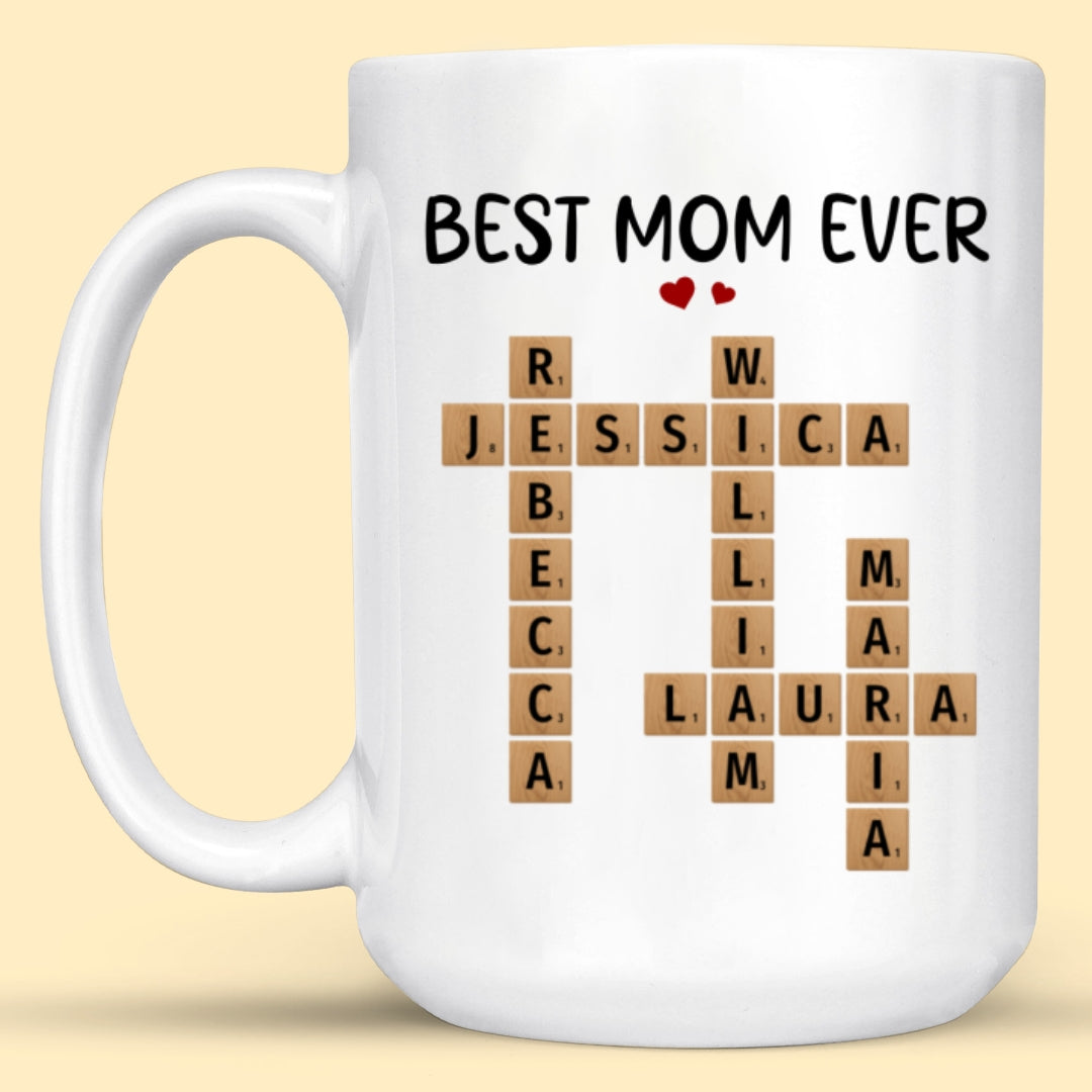 Best Mom Ever Crossword Puzzle Mug Personalized Gift For Mother