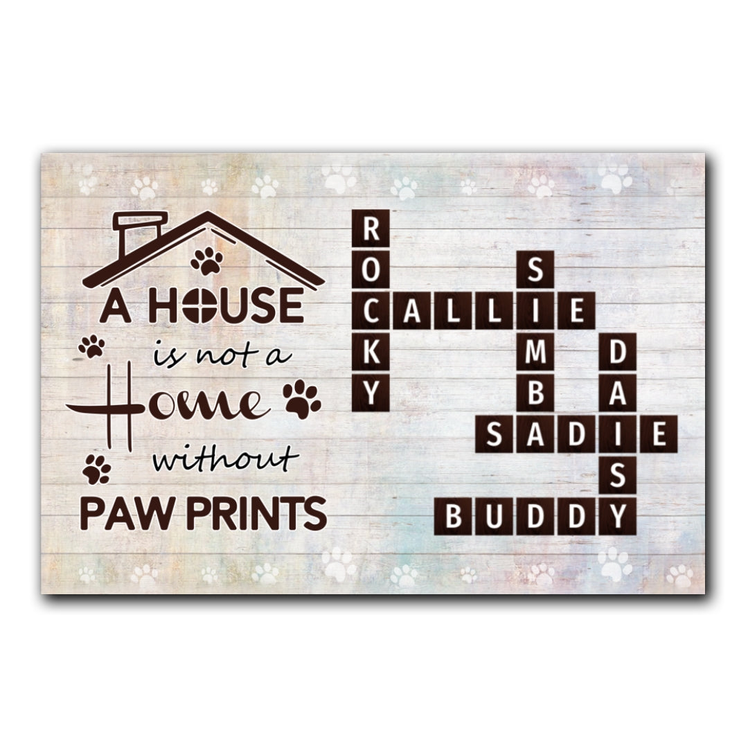 Pawprints Home Crossword Canvas Personalized Gift For Pet Lover